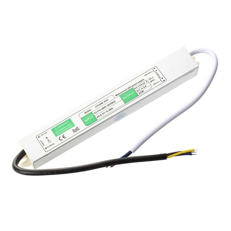 30W Waterproof LED Strip. Light Power Supply Driver Transformer DC 12V 2.5A TT5