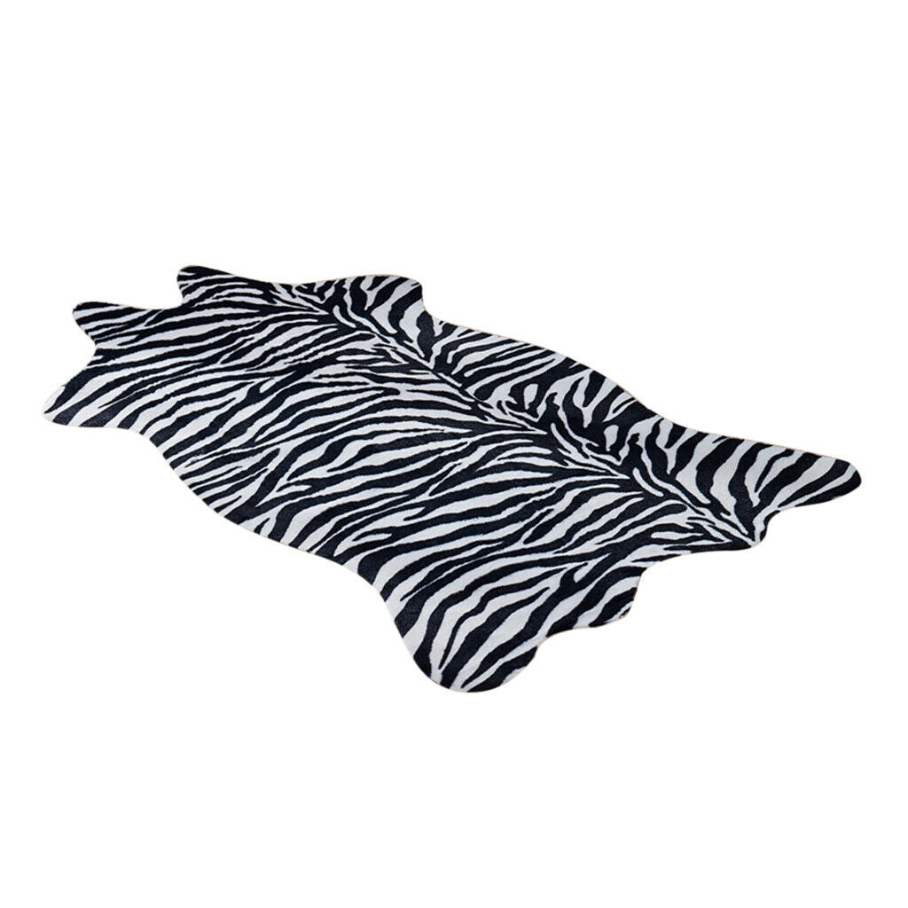 Soft Faux Animal Skin Fur Rug Non-slip Mat Carpet Zebra