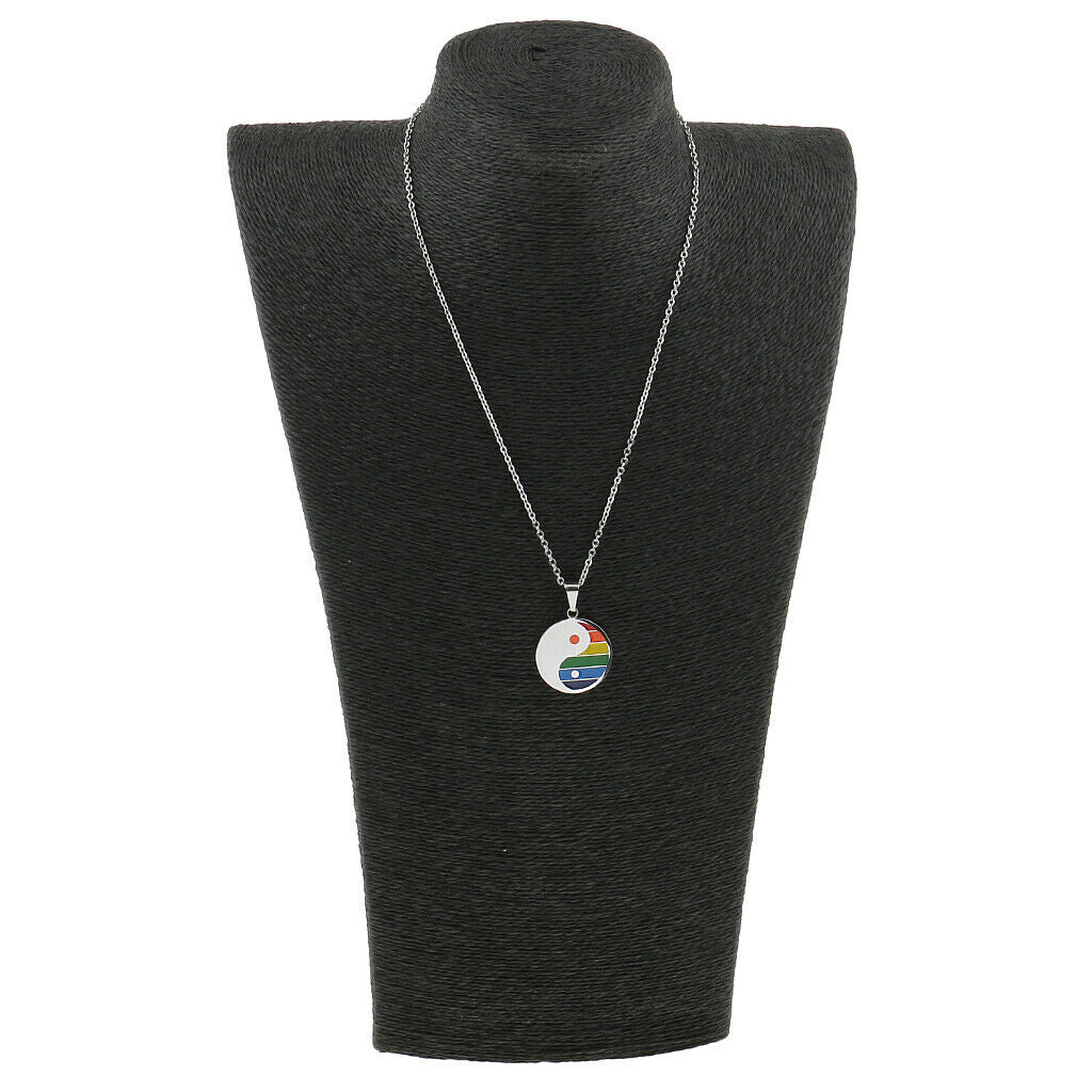 Rainbow PRIDE Stainless Steel Dog Tag Pendant Chain Necklace
