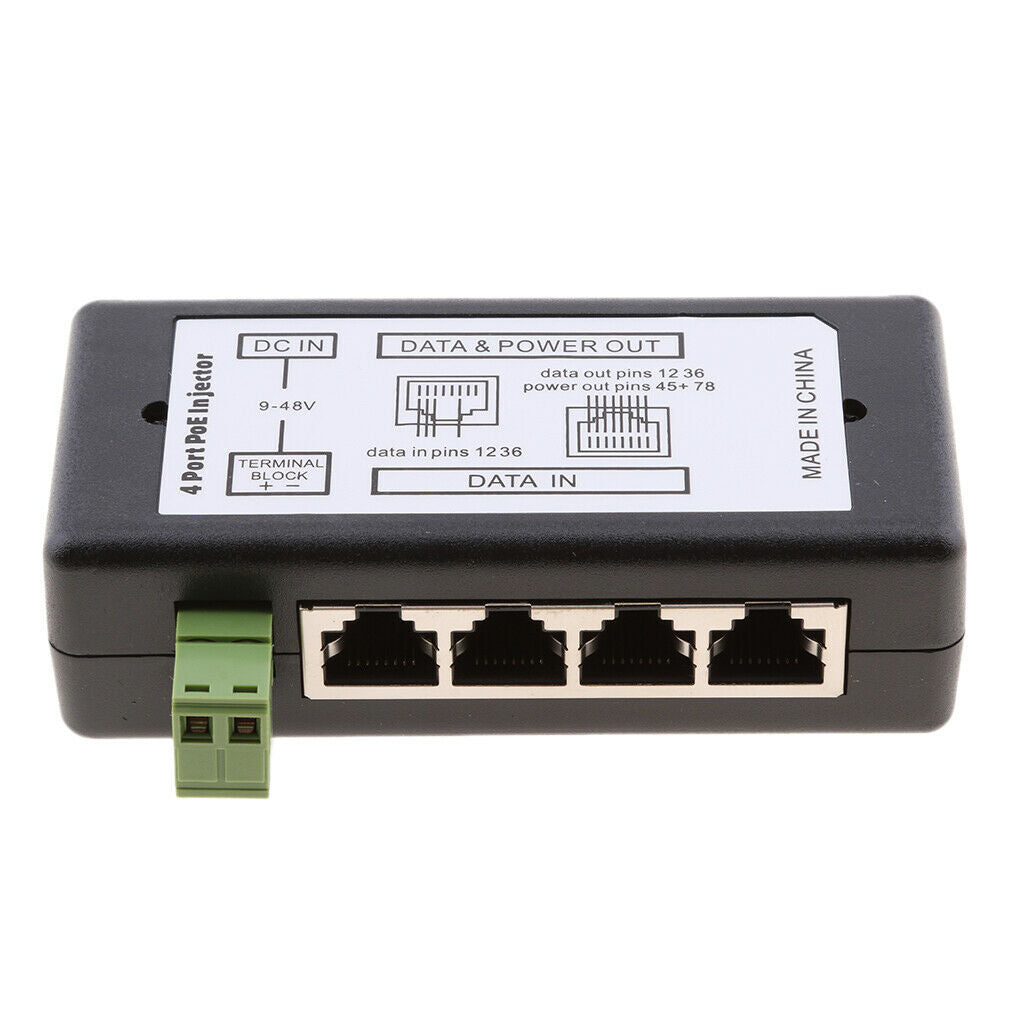 2x Premium 12-48V 4POE Ports Injector Switch Passive Power Chargers & Adapters