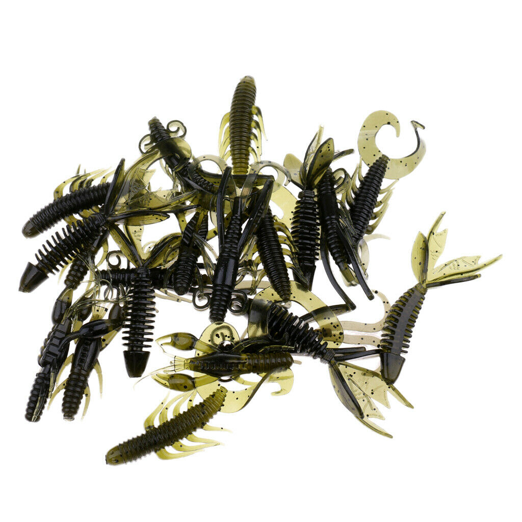 20pcs Soft Fishing Lures Shrimp Fishing Bait Grub Lure Fishing Tackle