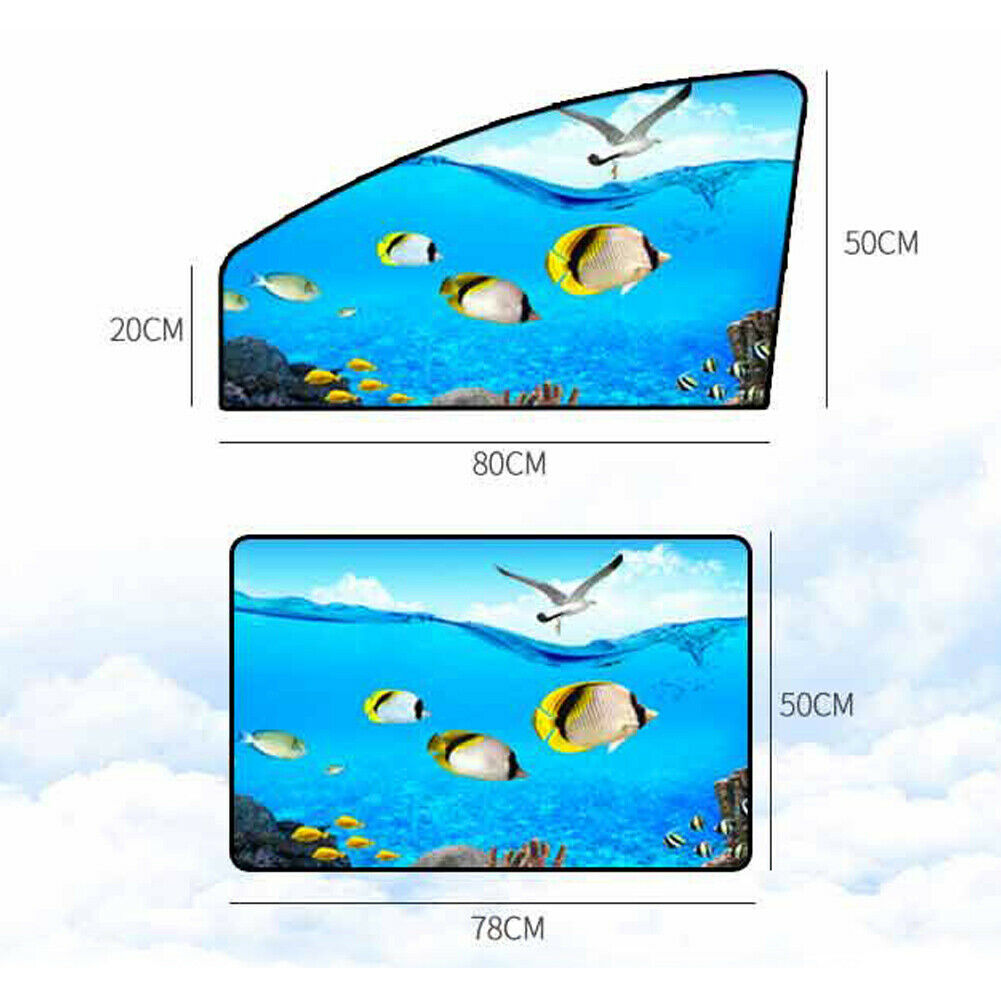 Foldable Car Magnetic Sun Block Curtain UV Protection BackRow Side Undersea PAT