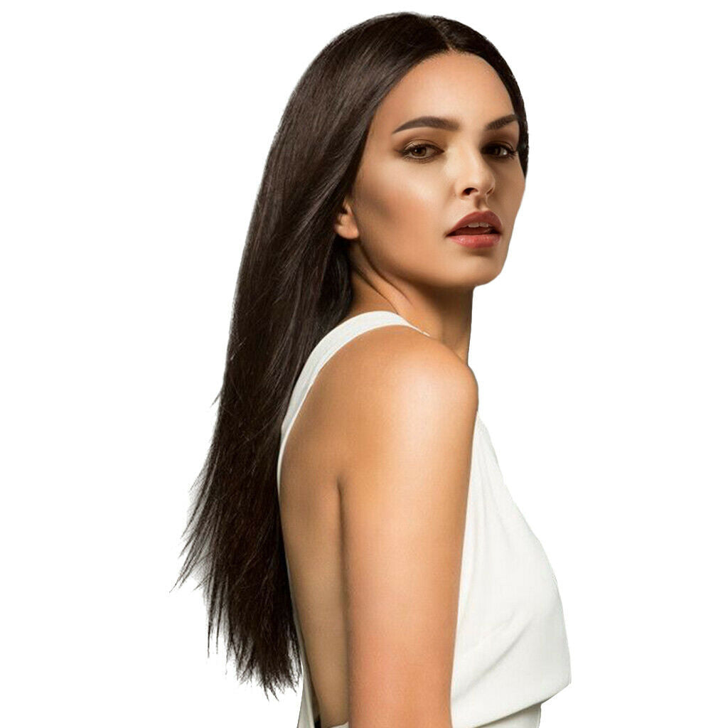 24 '' Charming Straight Long Natural Brown Synthetic Wig