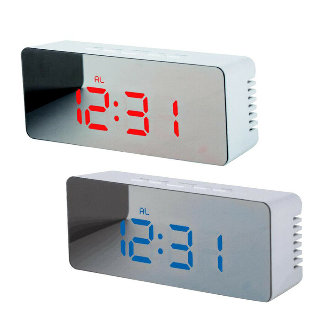 Set of 2 Digital Alarm Clock Bedside LED Temperature Display Night Mode