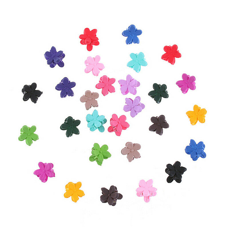 30X Mix Colored Girl Kid Baby Mini Flower Hair Claw Jaw Clip Hair Accessor.l8