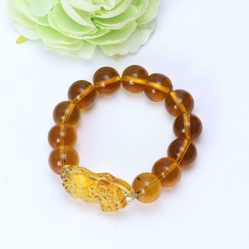 Feng Shui Citrine Gem Stone Wealth Pi Xiu Bracelet Attract Wealth and Good Luck