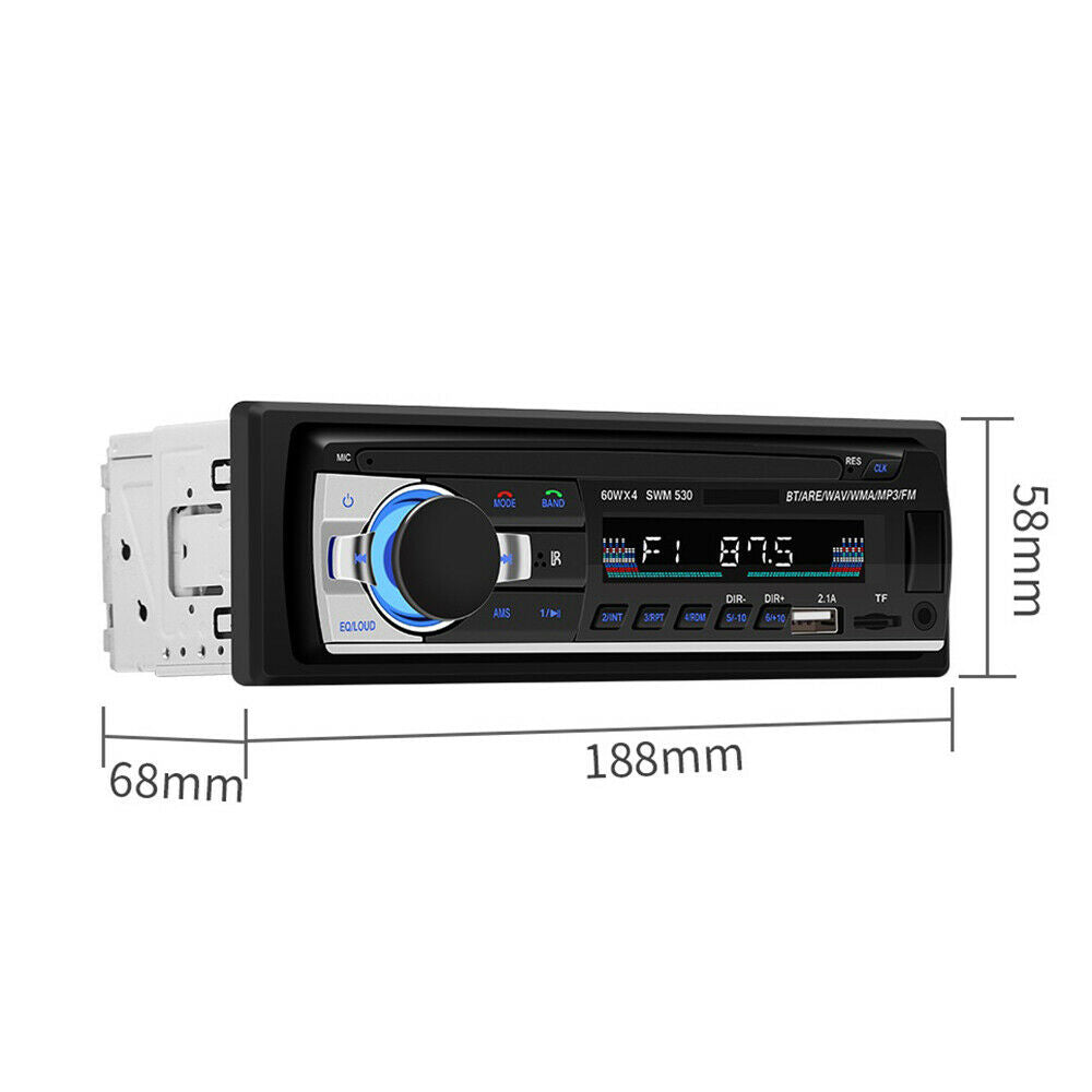 1 DIN Car Radio Stereo FM Aux Input Receiver SD USB JSD-520 12V In Dash Car MP3