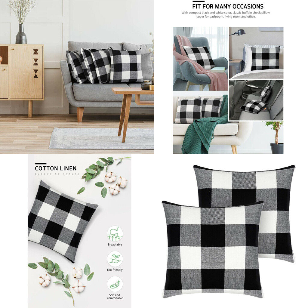 2x Square Sofa Bed Backrest Cushion Covers Replacement Home Decoration