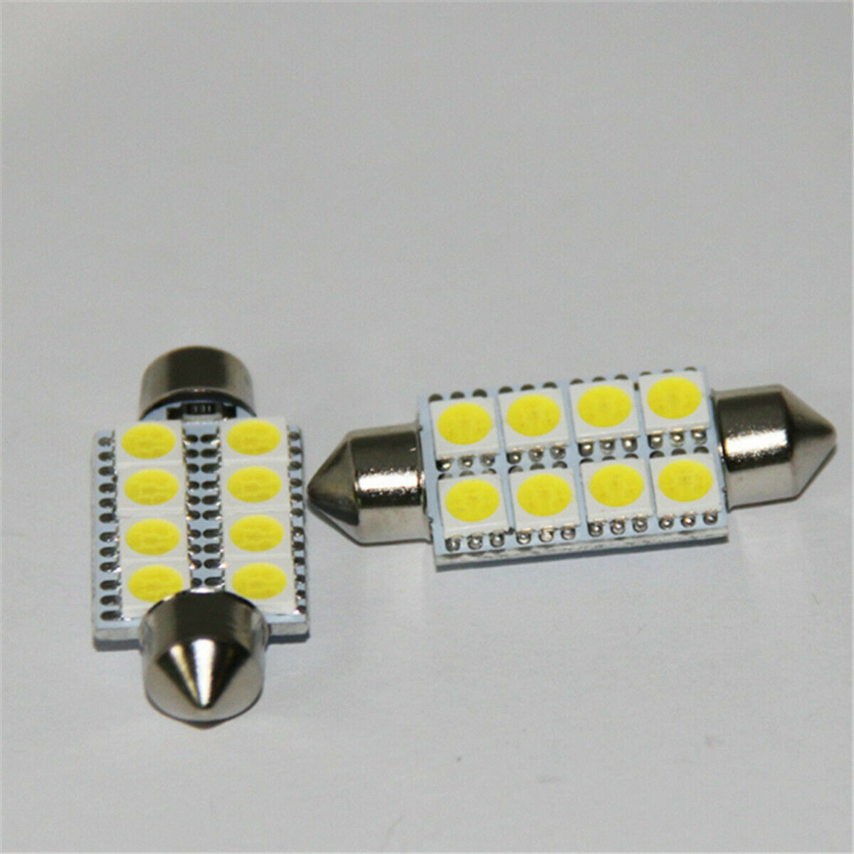 10Pcs 41MM Festoon 8SMD 5050 Chip LED Interior Light Map Dome Trunk Cargo Bulbs