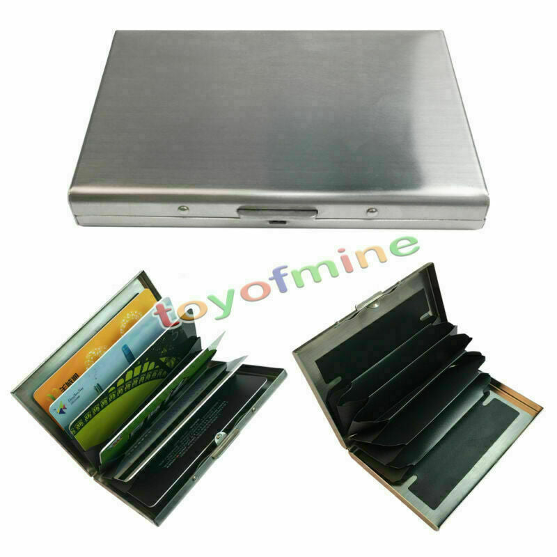 New Stainless Steel Business ID Credit Card Wallet Holder Metal Pocket Case Box