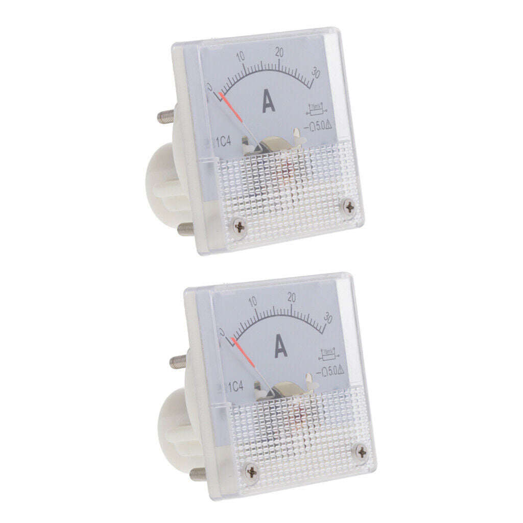 2 Pack Ammeter Analog Panel Meter Amp Current Panel Meter 0-30A/75mV 91C4