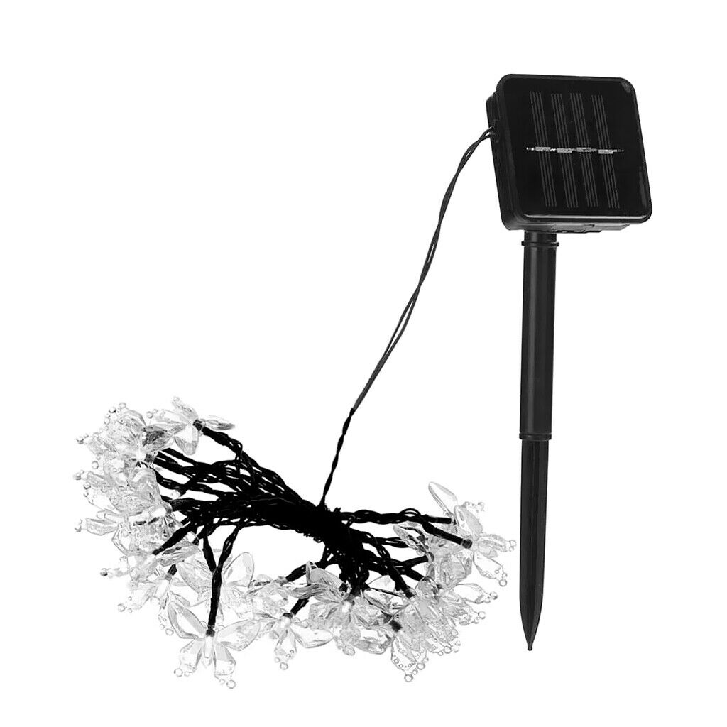 Butterfly Solar String Light 30 LED Christmas Decorative Lighting White