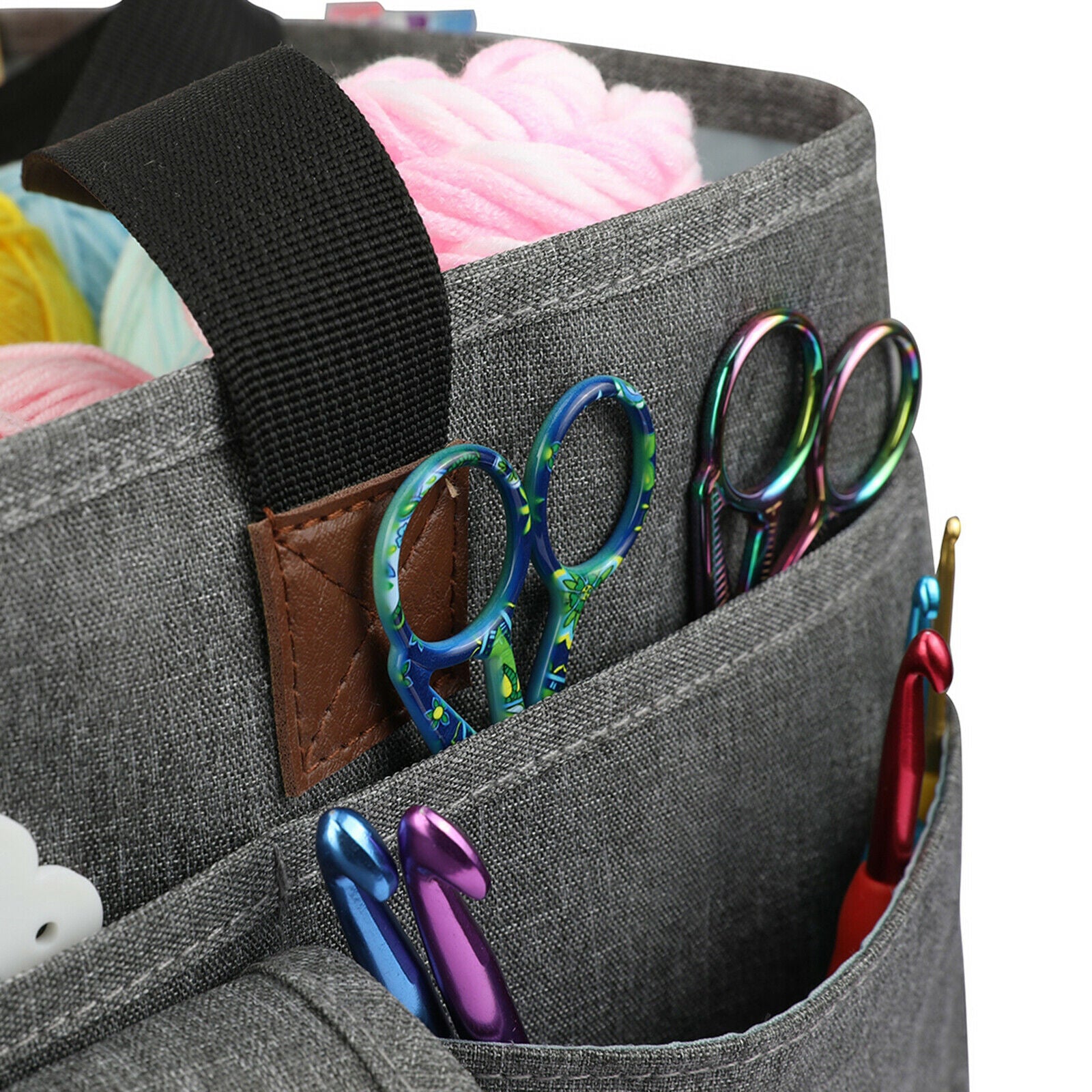 Portable Crochet Hooks Yarn Balls Artist Tote Bags Tools Organizer Storage