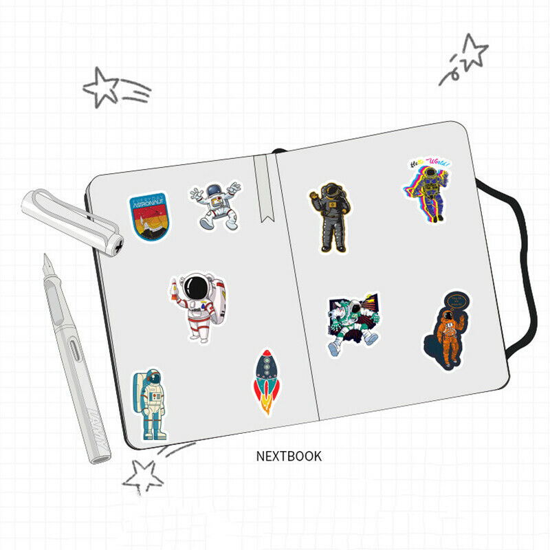 50PCS Astronaut Outer Space Laptop Fridge Skateboard Luggage Travel Suitcase