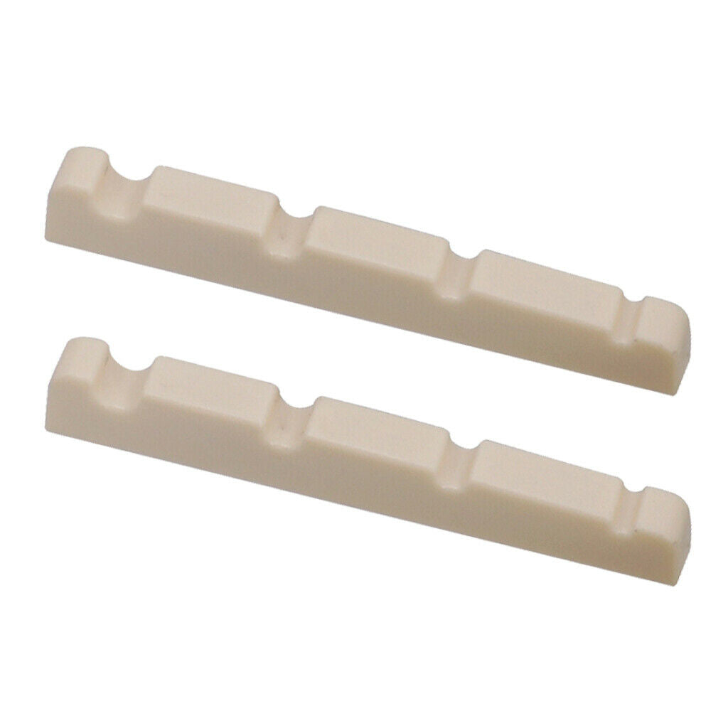 2X 2 Pieces Slotted Nut for 4 String Electric Bass Replacements Beige Color