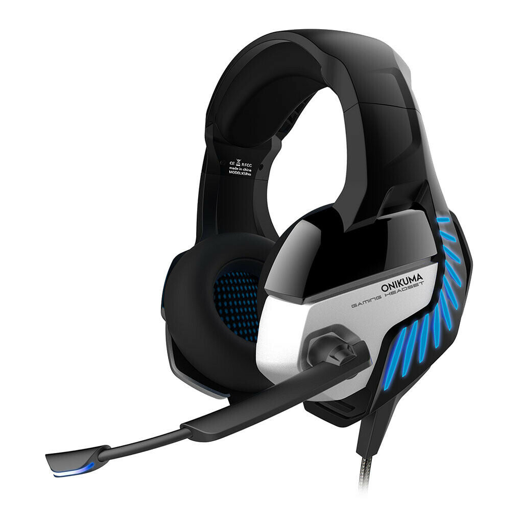 3.5mm Stereo Game Headphone Headset Earpiece with Mic for Desktop MP3 Blue