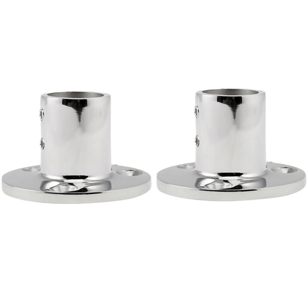 316 Stainless Steel Boat Rail Fitting Stanchion Base for 25mm Tube Sailingx2