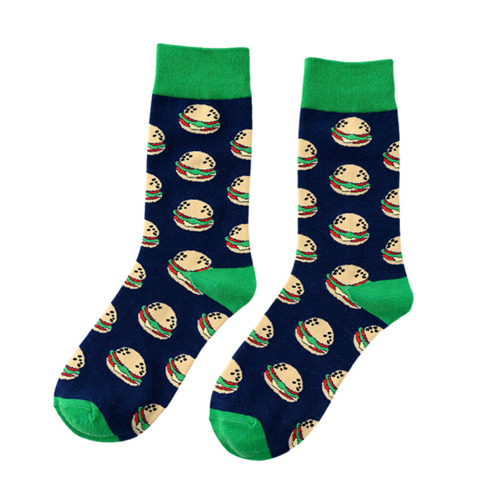 Womens Dress Socks Funny Colorful Crew Socks Cotton Novelty Socks Hamburger