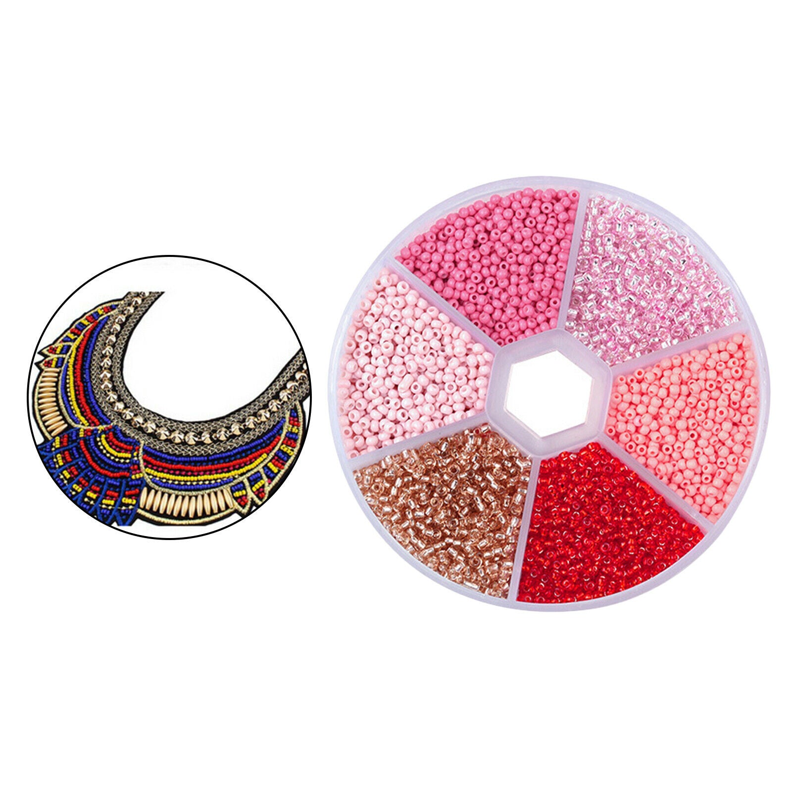 5700Pcs 2mm Loose Spacer Beads Spacers DIY Supplies Necklace Red Series