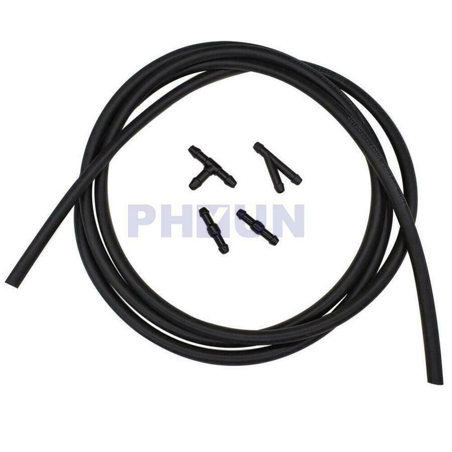 2Meters Rubber Hose w/ Connectors For Windscreen Washer Jet Pumps Washer Nozzles