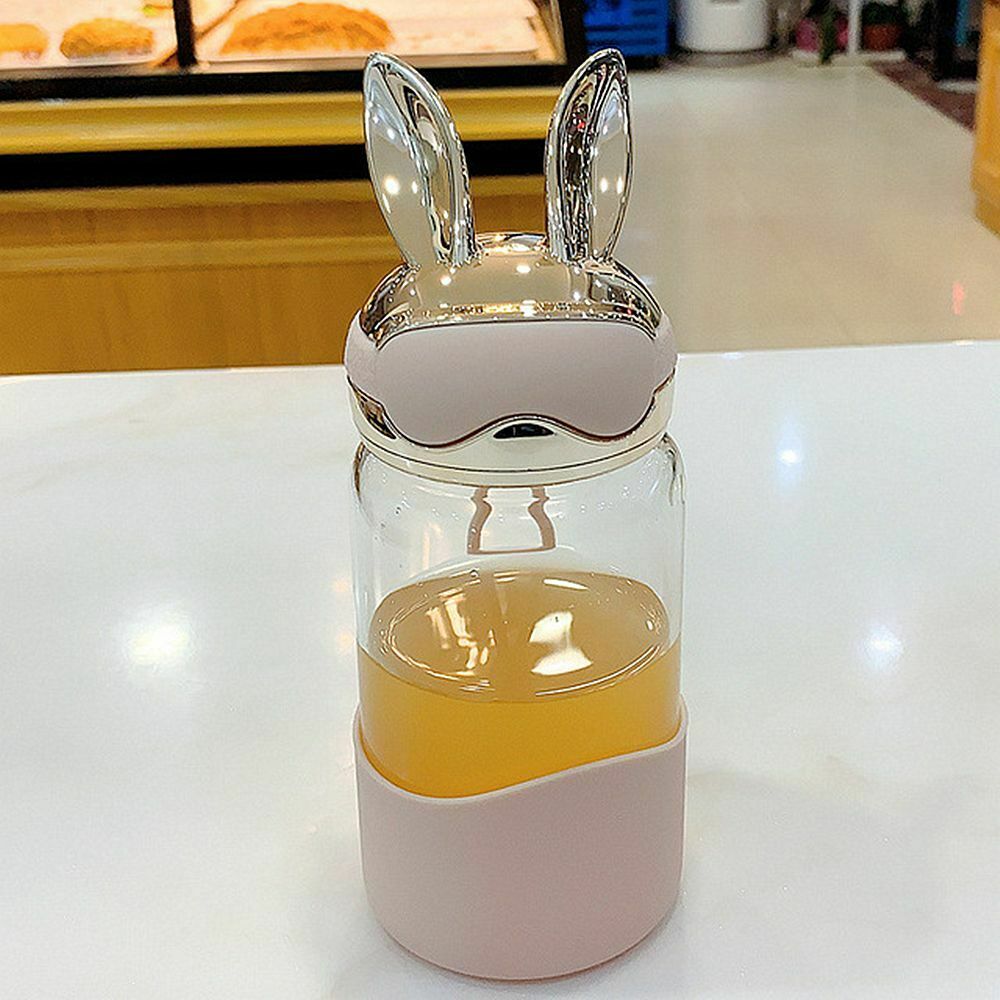 Kids Girls Women Shaker Bottle Rabbit Design 340ml Glass Water Bottle Water Cup
