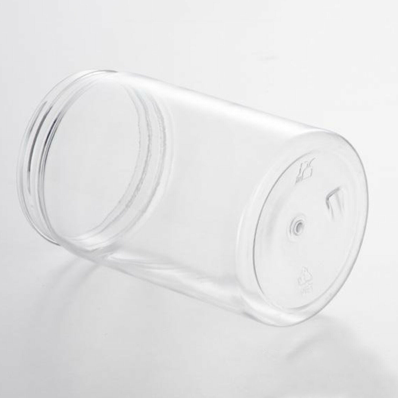 6Pcs Clear Cylinders Empty Plastic Storage Jars w/Aluminium Screw Lids