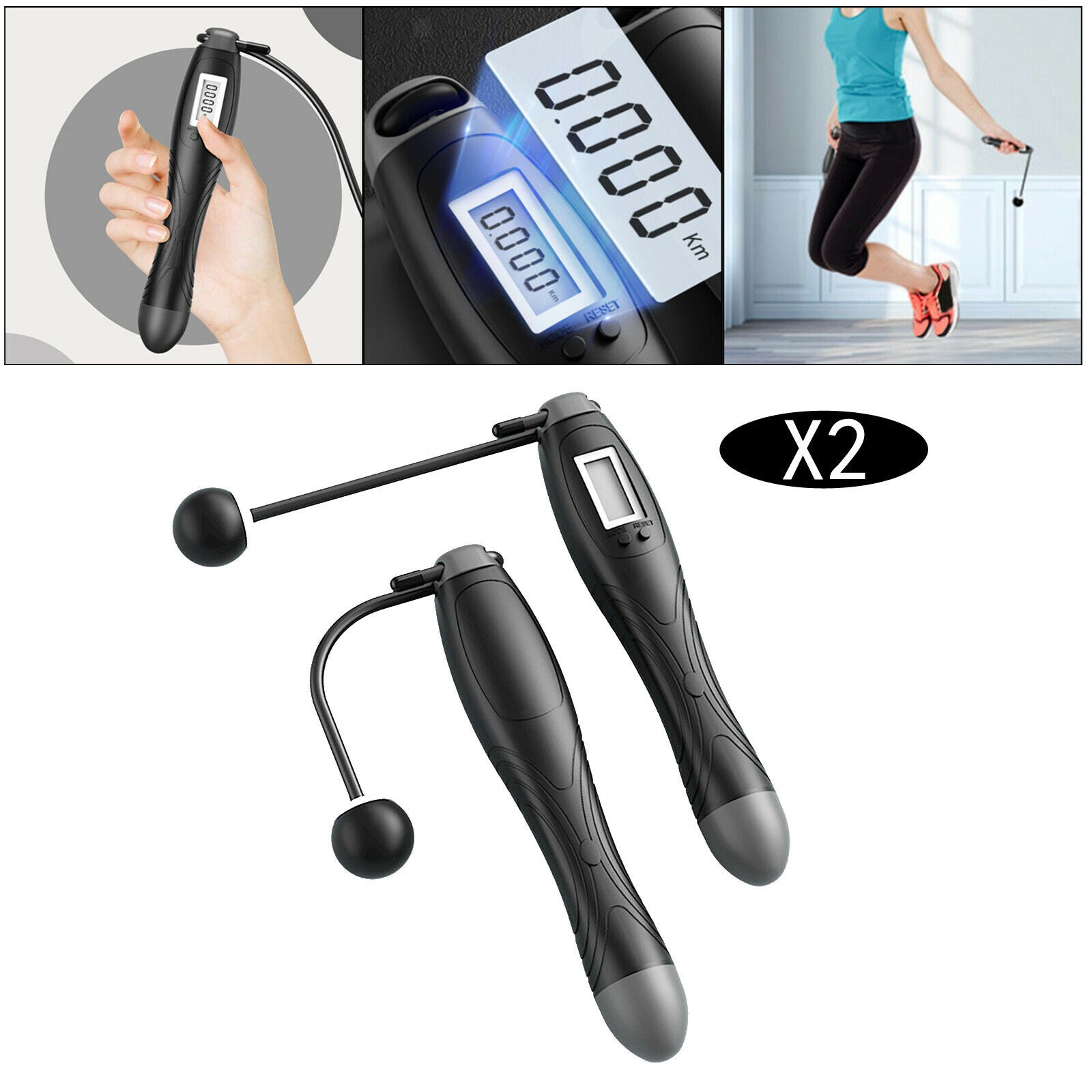 2pcs Weighted Cordless Jump Rope Dual Mode Calorie Consumption Training Tool