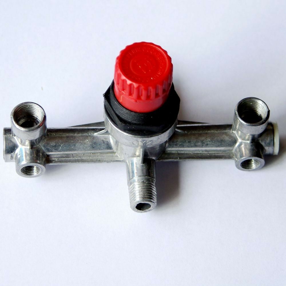 1/2" 1/4" 1/8" BSPT 7 Ports Pressure Regulating Valve Fitting for Air Compressor