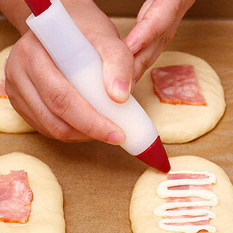 Silicone Fondant Cake Pen Pastry Icing Writing Syringe Baking Decor DIY To SBDA