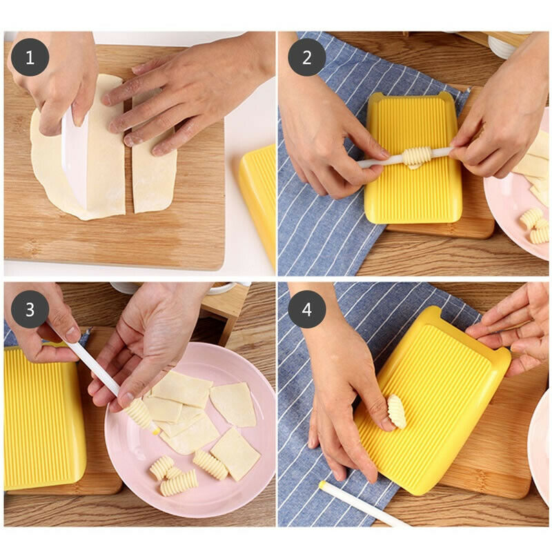 Pasta Macaroni Board Spaghetti Gnocchi Maker Rolling Pin Kitchen Baby Foo.l8