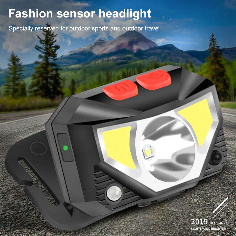 USB Rechargeable Waterproof Headlight Super Bright Head Torch Headlamp Camping