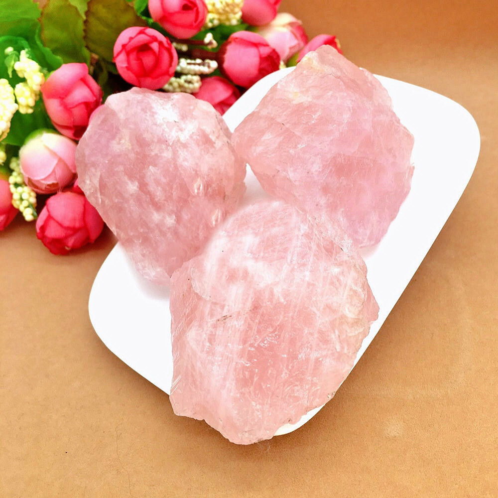 Chic Natural Pink Healing Quartz Crystal Stone Rock Mineral Specimen Collection