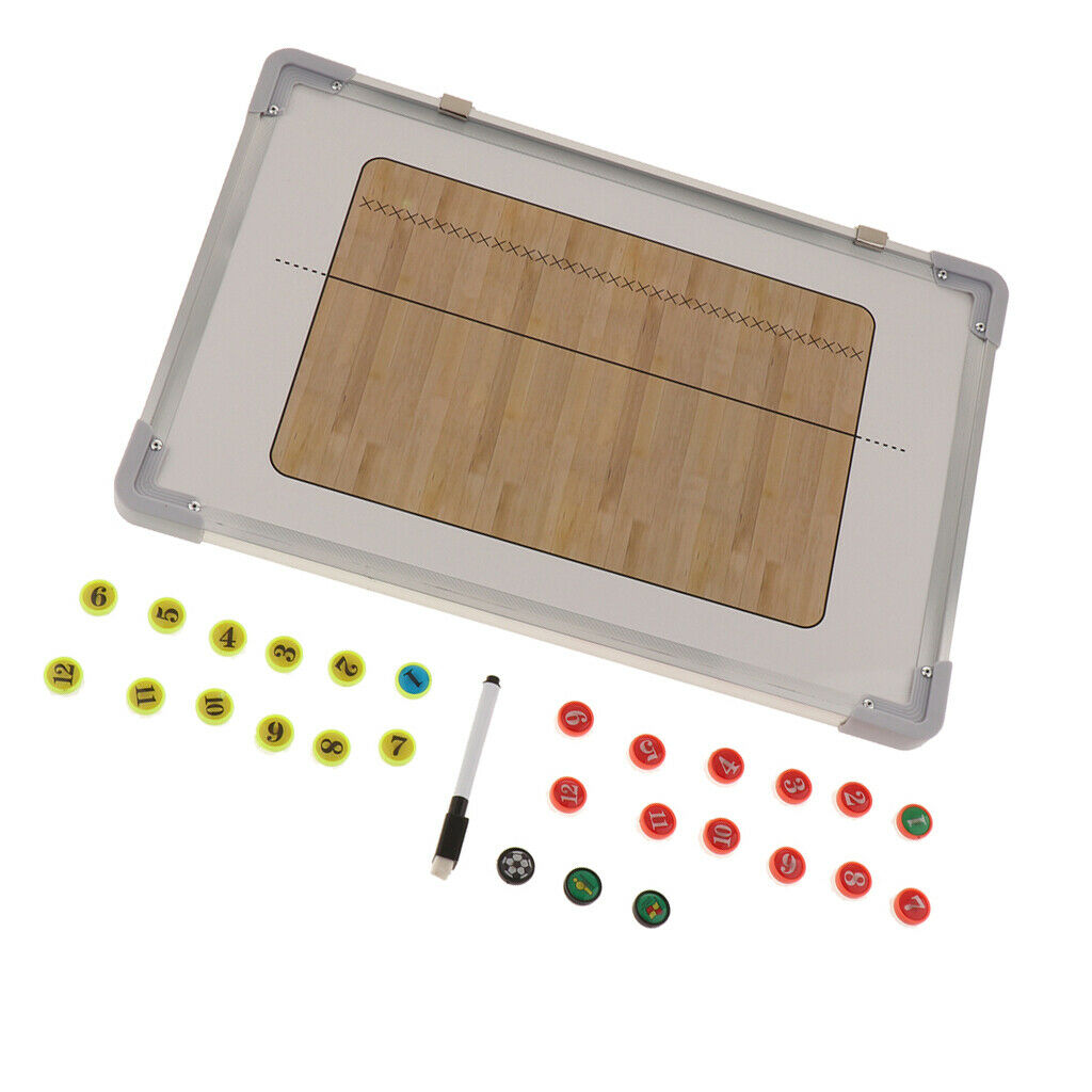 Volleyball Coaching Board Magnetic Strategy Clipboard with Marker Pen