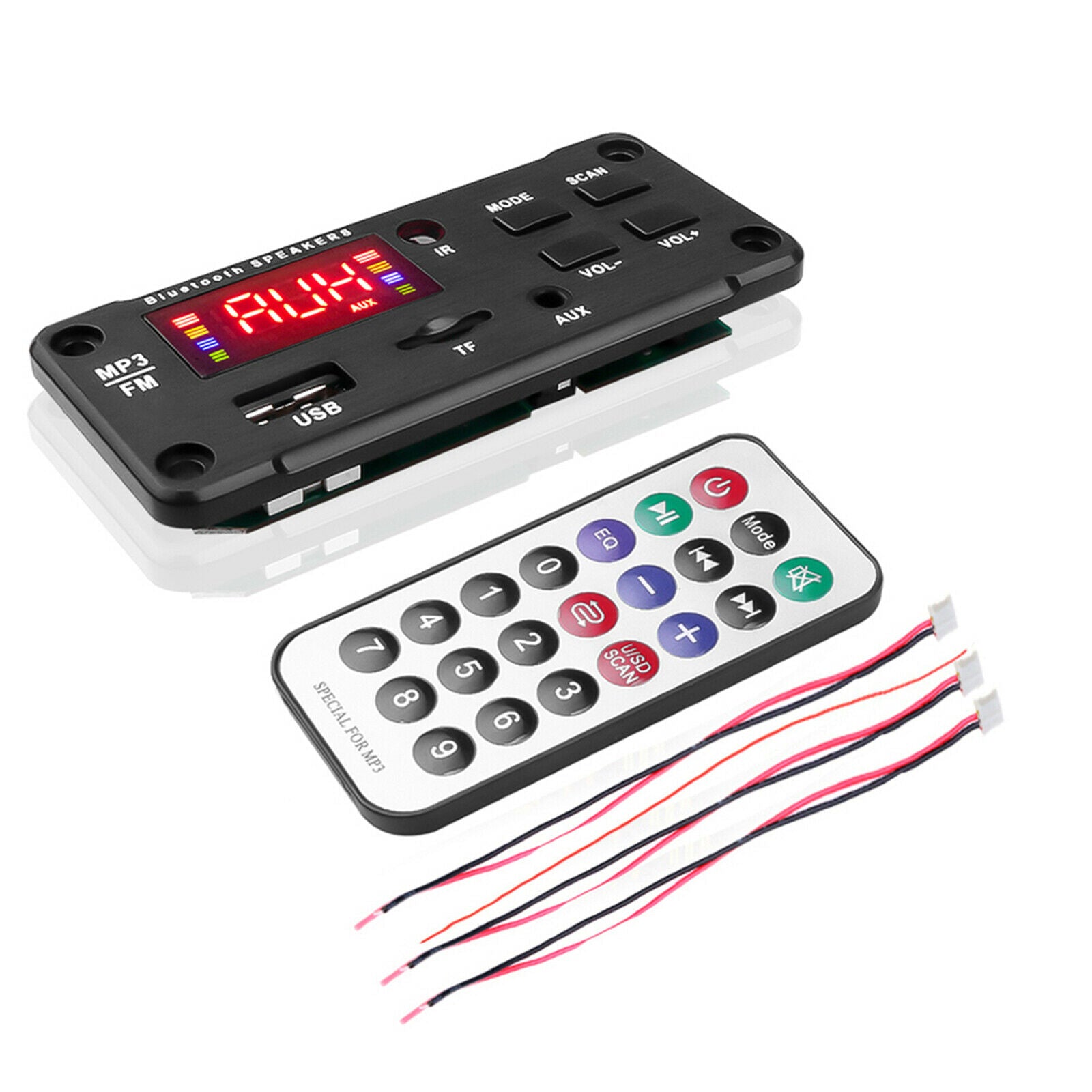 MP3 Player Decoder Board LED Display Red Digital Support FM USB AUX TF 7-18V
