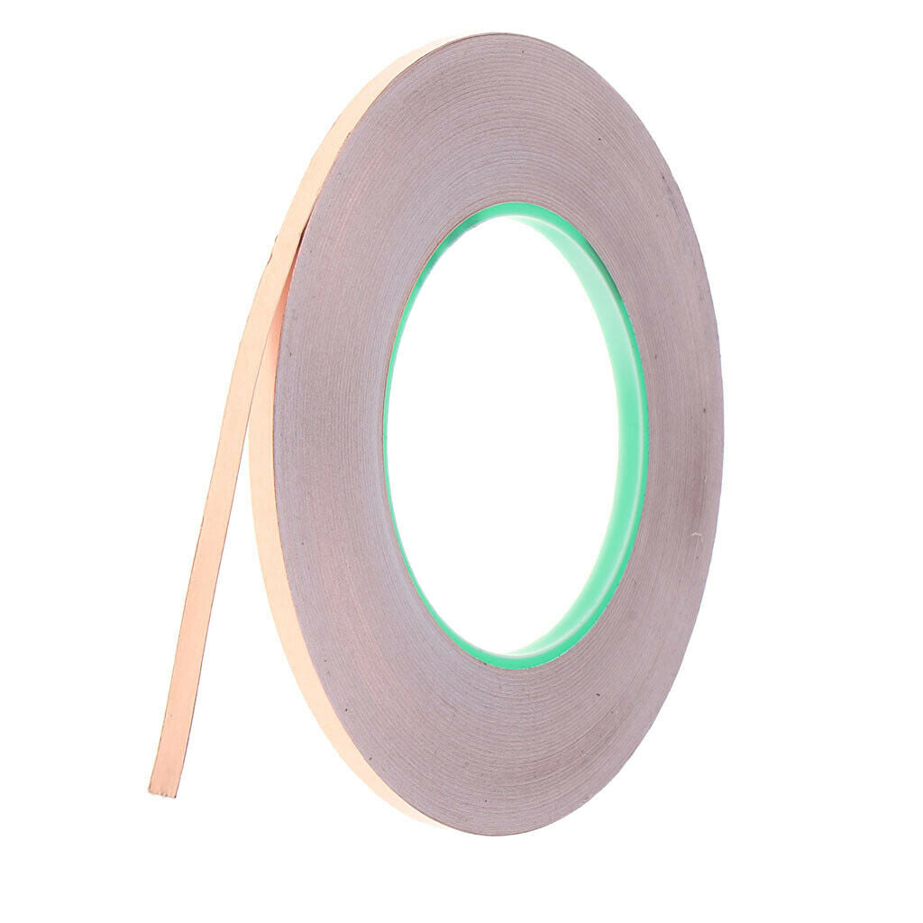 50m Copper Foil Tape w/ Double Conductive Adhesive for EMI Guitar Craft 5mm