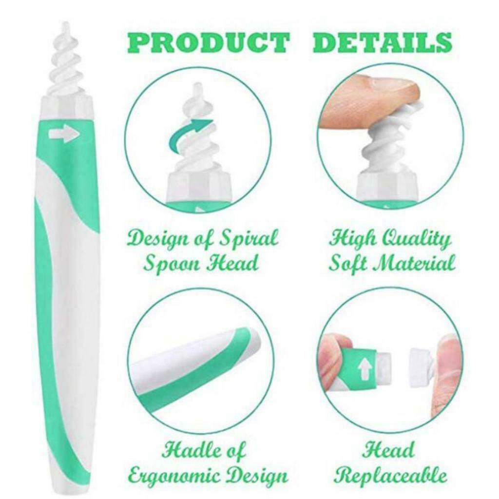 Portable silicone Spiral Earwax Removal Tool Ear Wax Cleaner Earpick Safe