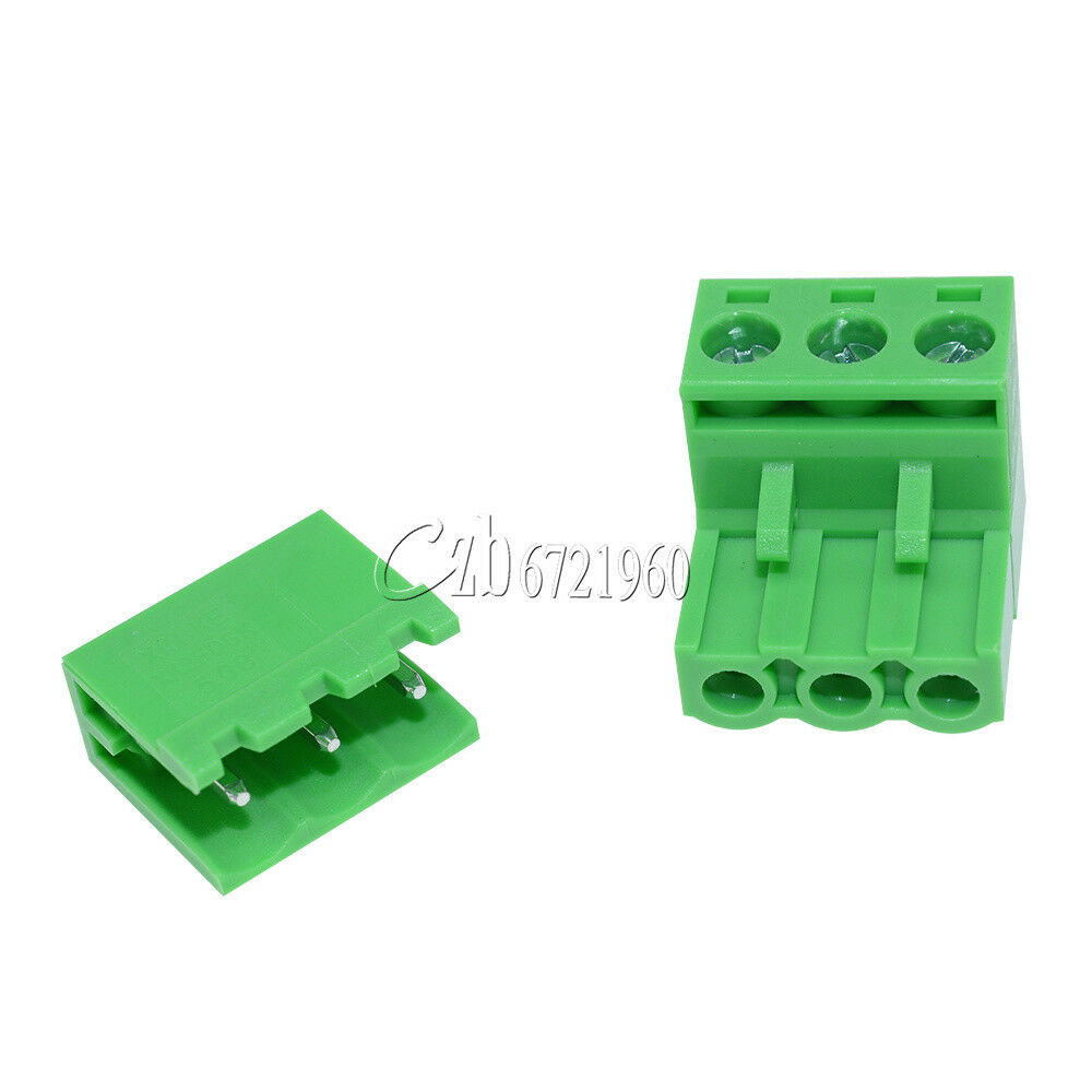 10Pcs KF2EDGK KF-3P Right Angle Plug-in Terminal Connector 5.08mm Pitch