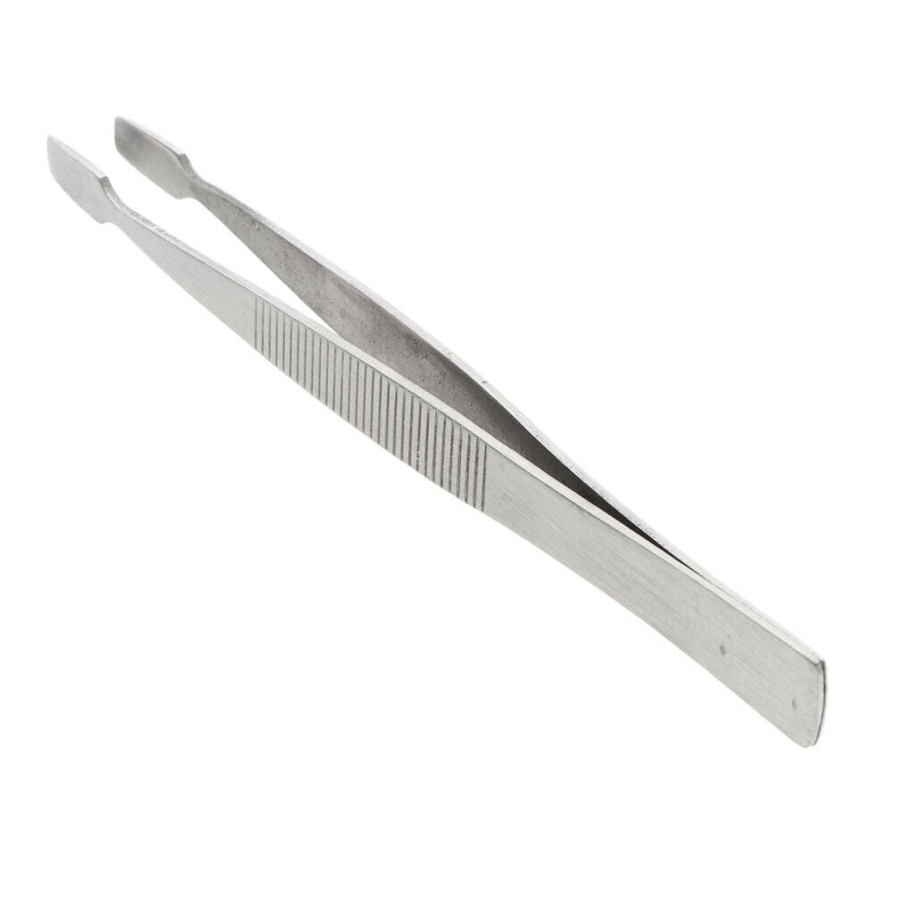 2 Pcs Deluxe Straight Spade Tip Stamp Tongs Stamp Tweezers, Craft Jewelry Beads