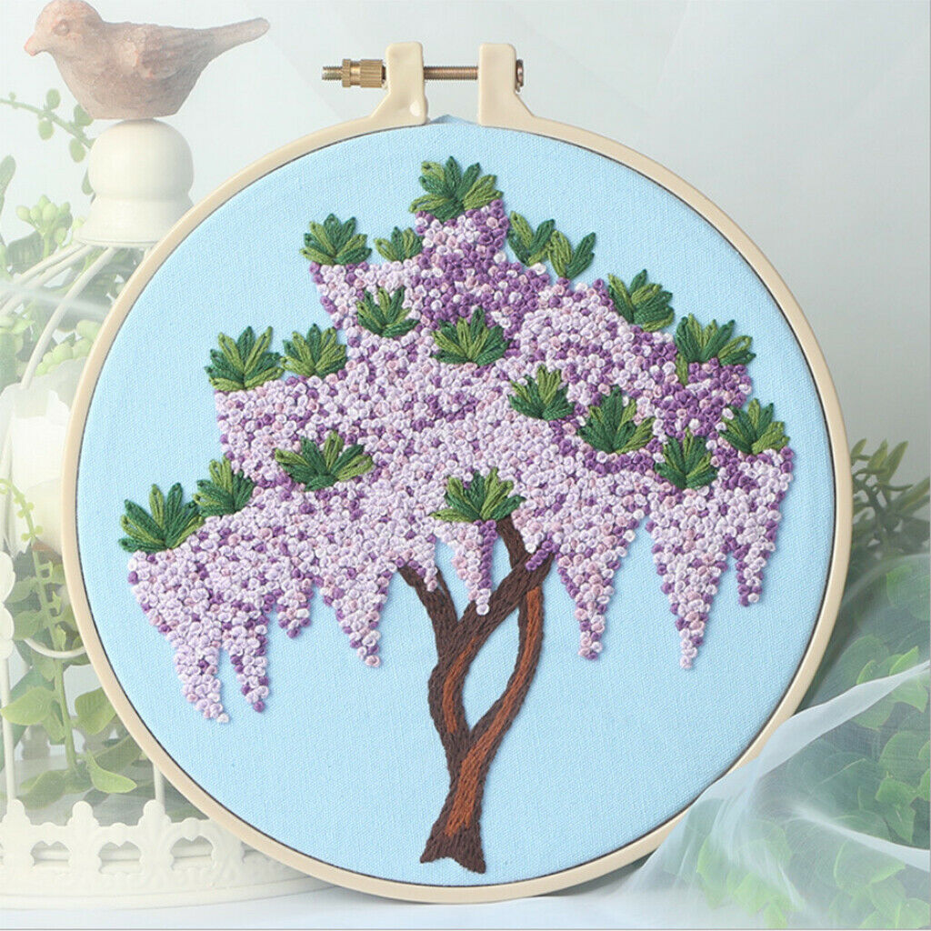 Hand Embroidery Kit Embroidery Sampler for Adults Beginners 150mm Flower 2