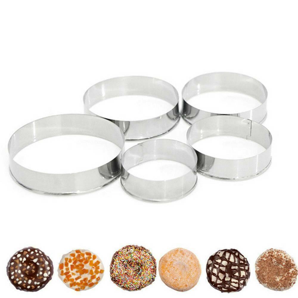 5Pcs Round Biscuit Cutter Mould Cake Cookies Pastry Mold DIY Baking Tools Set