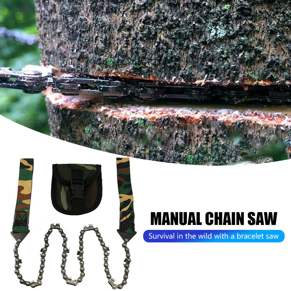 Portable Chain Saw with Camouflage Pocket Bag Hand Saw Tools Folding Chainsaw LI