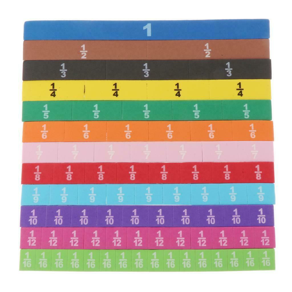 83pcs Magnetic Rainbow Fraction Tiles Math Toys 24x20cm