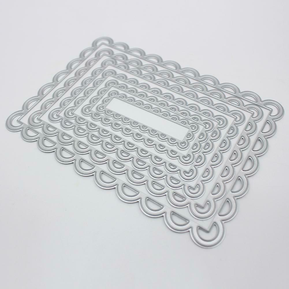 6pcs Rectangle Lace Frame Metal Cutting Dies Stencils DIY Scrapbook Craft # @