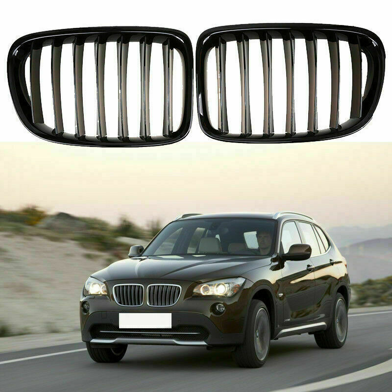 Black Front Bumper Kidney Grille Cover Fits For BMW E84 X1 Series 09 10-2015