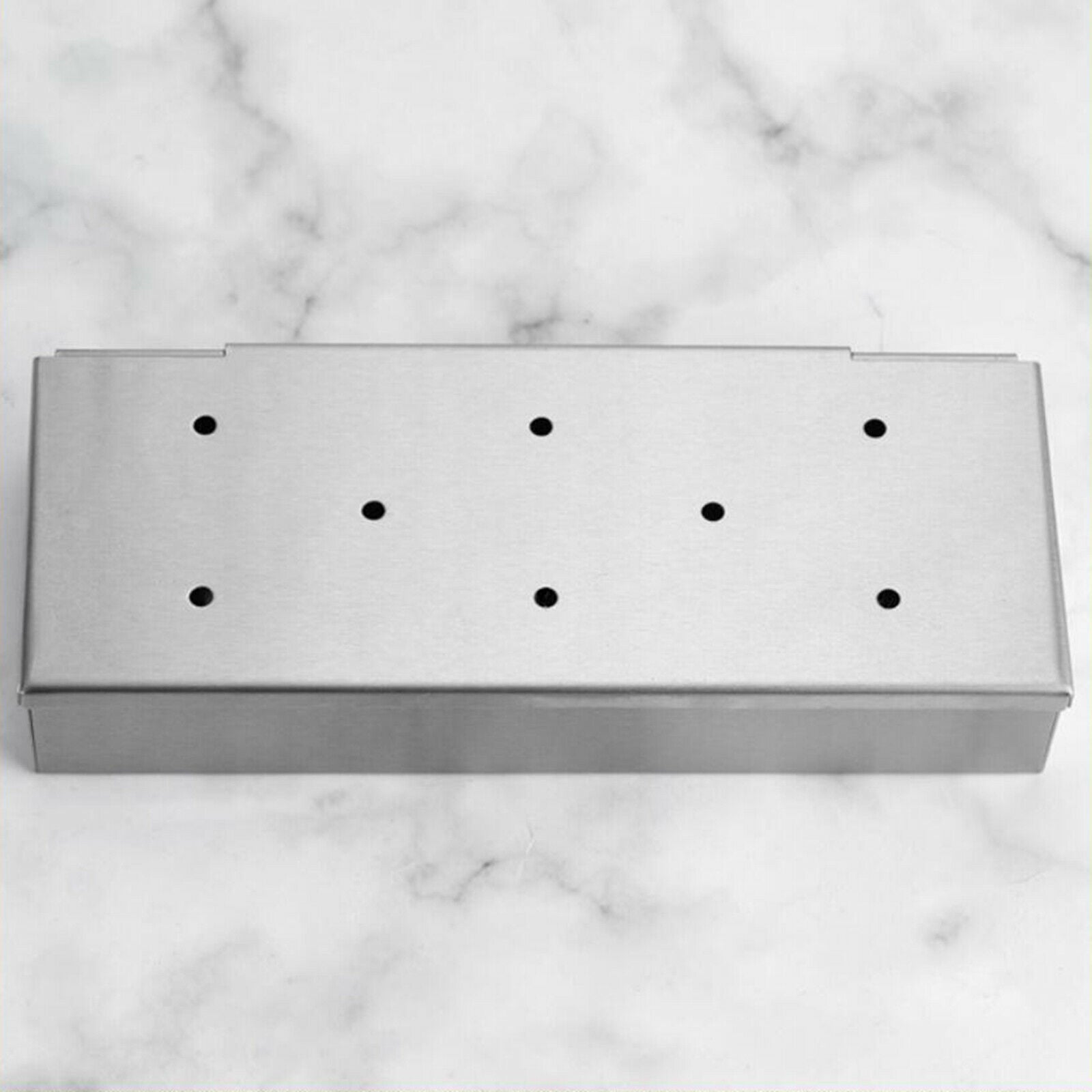 Stainless Steel Smoker Box Charcoal Gas Grill Meat Barbecue Grilling Tool