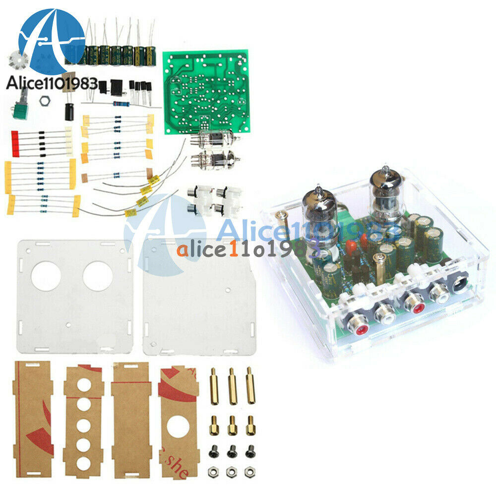 AC 12V 6J1 Valve Pre-amp Tube Board Headphone Amplifier with Acrylic DIY Case