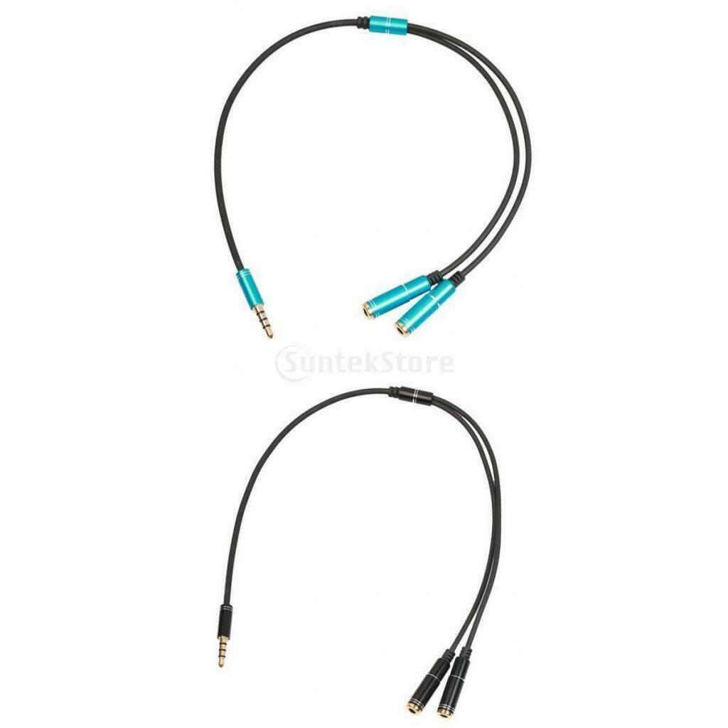2 Pieces 3.5mm 1 Male  Plug to 2 Female Sockets Y Splitter Cable Adapter