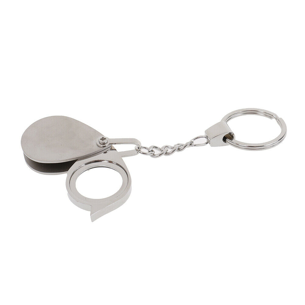 Loupe Folding Pocket 10X Magnifier Loupe Magnifying Glass Lens With Keychain TL