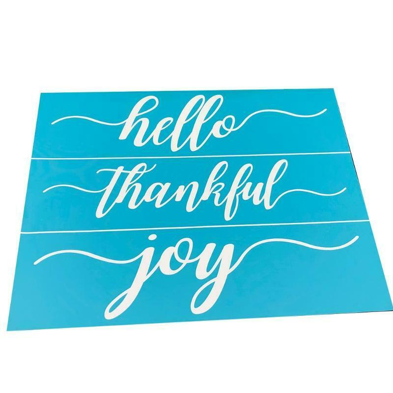 Hello Thankful Joy Self-Adhesive Silk Screen Printing Stencil for Painting Wood