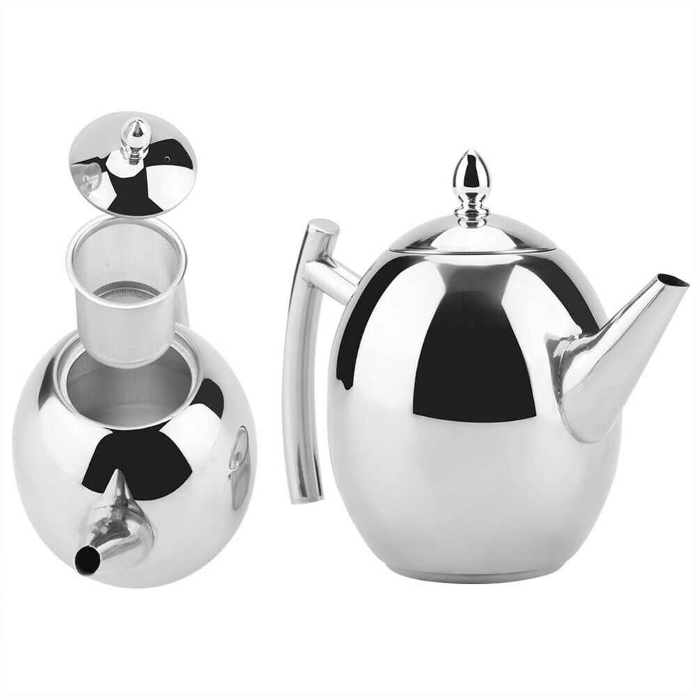 Stainless Steel Teapot Tea Pot Coffee Kettle with Filter Strainer Infuser - 1.5L